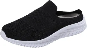 Women's Slip-on Mule Sneakers Lightweight Non Slip Work Shoes Women Flat Feet Men's Shoes Casual White Sneakers White Tennis Shoe White Loafers