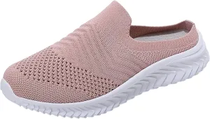 Women's Slip-on Mule Sneakers Lightweight Non Slip Work Shoes Women Flat Feet Men's Shoes Casual White Sneakers White Tennis Shoe White Loafers